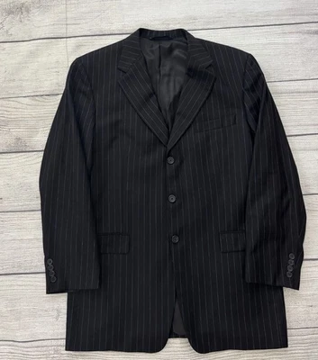 Chaqueta Blazer BURBERRY LONDON Para Hombres 42L Rayas Negras 100% Lana 3 Botones Excelente Foto 1 de 4