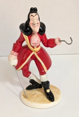 Captain Hook Disney Porcelain Ceramic Figurine 6" tall Made in Malaysia Vintage - Image 1 of 3