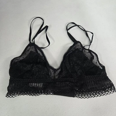 Victoria's Secret Women Bra Small Black Bralette Wireless Lace Adjustable Straps - Image 1 of 4