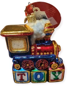 Christopher Radko Glass Ornament Choo Choo Cheer 1021613 Train Christmas - Picture 1 of 7