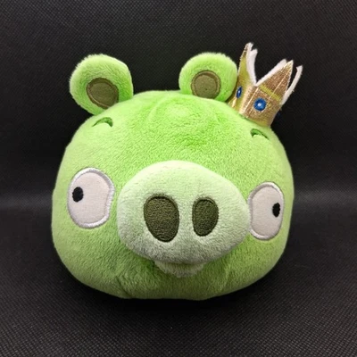 Angry Birds Green Pig King Plush Crown Rovio Commonwealth No Sound Leonard 5" - Image 1 of 4