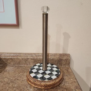 Mackenzie Childs Courtly Check Paper Towel Holder *RARE* - Picture 1 of 6