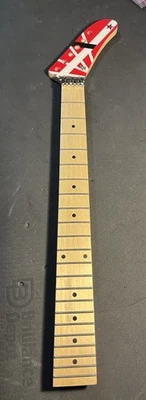 Cuello de guitarra de arce con cabeza de plátano a rayas estilo EVH con tuerca de bloqueo Foto 1 de 4