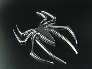 Pegatina coche 3D cromo araña araña metal emblema plata - Imagen 1 de 1