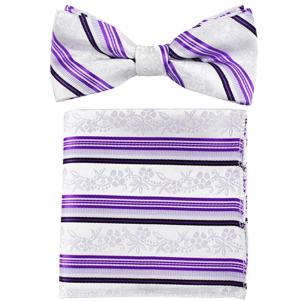 NUEVO Conjunto de pajarita y pañuelo cuadrado de bolsillo de poliéster elegante para hombre boda graduación fiesta Foto 1 de 1