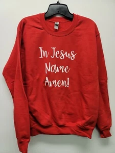 Red Crew Neck long sleeve Christian sweater size Medium , men's ,women's - Picture 1 of 4