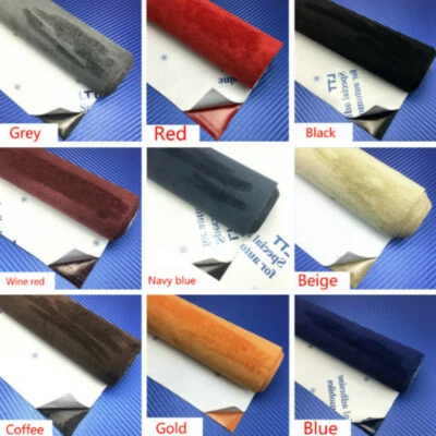 Self Adhesive Faux Suede Fabric Wrap Film Sticker Stretch for Car Interior Decor - Image 1 of 4