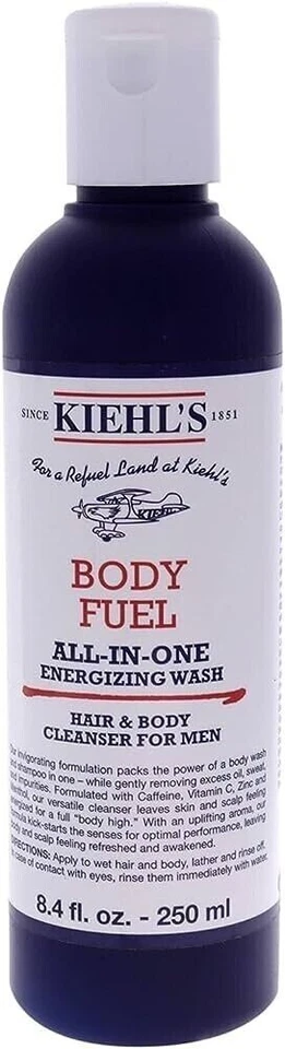 Limpiador corporal de cabello todo en uno Kiehl's Body Fuel lavado energizante hombres 8,4 oz 250 ml Foto 1 de 1