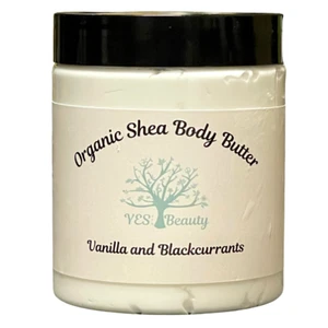 Handmade Organic Shea Body Butter - Vanilla & Blackcurrants Rich & Creamy -10 oz - Picture 1 of 6