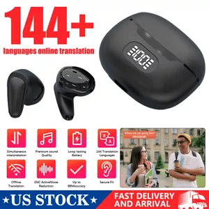 Bluetooth Translator Earbuds 144 Languages Real Time Online OffLine Translation - Picture 1 of 14