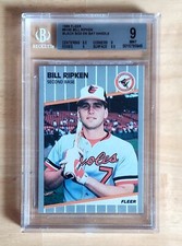 1989 89 Fleer Baseball #616E Bill Ripken F FACE censored ERROR box Card BGS 9