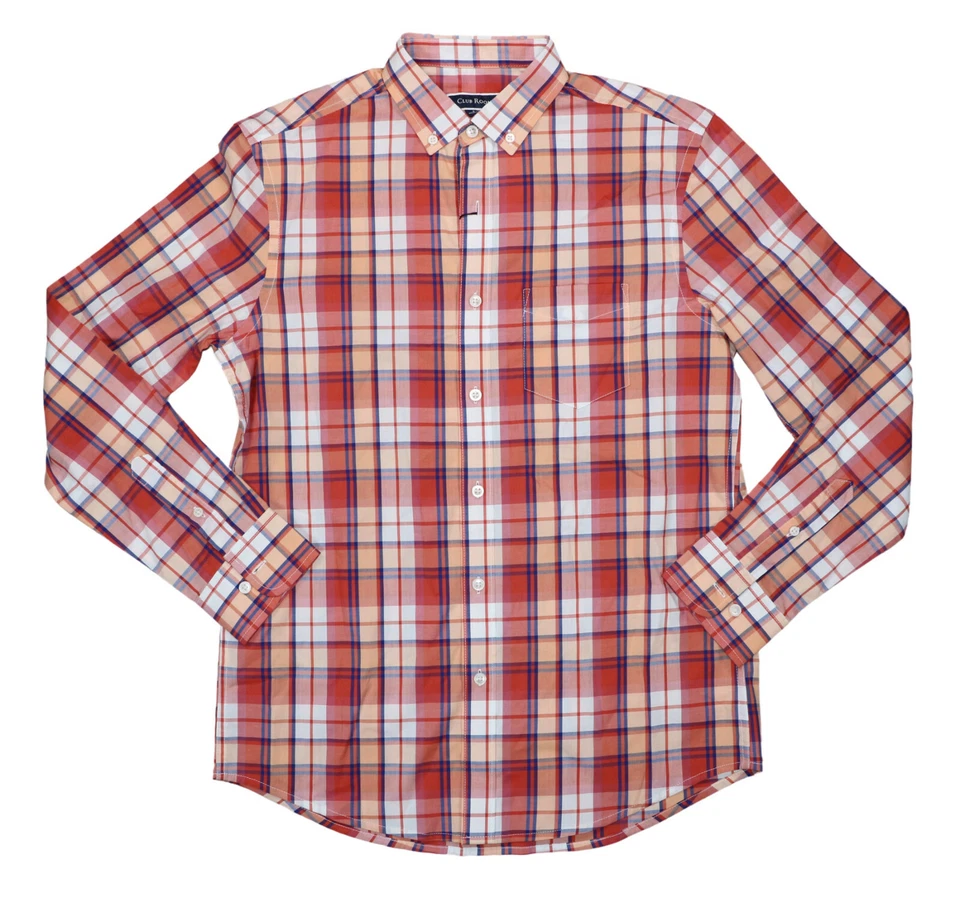 Camisa Club Room Simon a Cuadros Calce Regular Para Hombre Manga Larga Con Botones Nueva con Etiquetas Foto 1 de 1