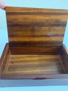 Handmade Wooden Trinket Jewelry Keepsake Box Solid Walnut Wood 7"x 4" - Picture 1 of 9