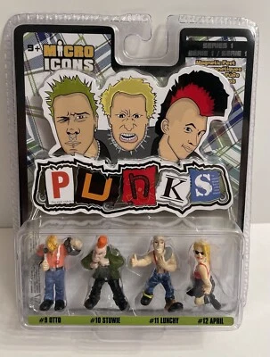 Micro Iconos PUNKS Serie 1 Figuras #9#10#11#12 Pies Magnéticos 2004 X-Concepts NUEVO Foto 1 de 4