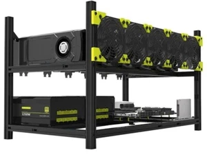 Veddha V4C 12-GPU Mining Case Aluminum Mining Rig Open Air Frame Case - Afbeelding 1 van 17