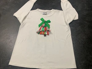 Ugly Christmas Sweater Girls Size Medium M 10-12 White W/Ribbons - Picture 1 of 8