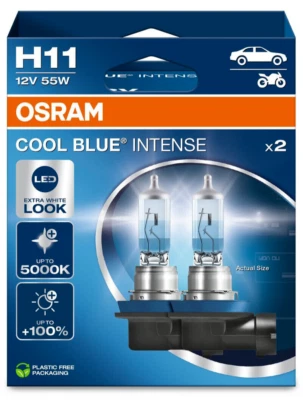 2St OSRAM H11 Cool Blue INTENSE NextGeneration 5000K +100% 12V 55W P14.5s - Bild 1 von 2