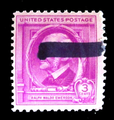 Estampilla postal de Estados Unidos Scott 861 Ralph Waldo Emerson 3 centavos OG Cancelar LH Foto 1 de 2