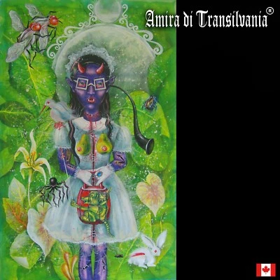 pop art painting original contemporary modern nature fantasy green fluorescent - Image 1 of 4