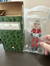 New Russ Berrie The Christmas Sampler  Santa Ornament with Box  