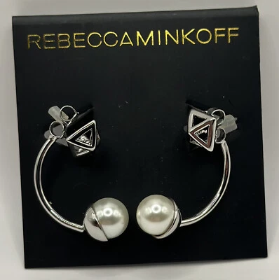 REBECCAMINKOFF RM PEARL 2 Part Curved Earring  - Image 1 of 2