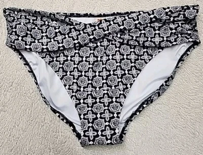 ☆ NUEVO SIN ETIQUETAS L.L. Parte inferior de bikini de tiro bajo Bean para mujer talla 16 blanco y negro Foto 1 de 4