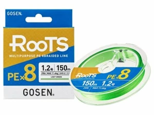 Gosen RooTS PE X8 Multipurpose Braided Line Light Green 150m Tresses - Imagen 1 de 1