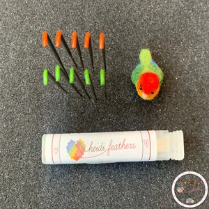 Agujas de fieltro Heidifeathers® - mezcla inversa (verde claro 36G + punta naranja 40G) - Imagen 1 de 13