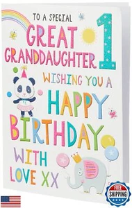 Regal Publishing Juvenile Birthday Card Age 1 Great Granddaughter - 9 x 6 inc - Picture 1 of 4