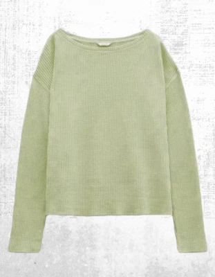 Top gofre texturizado Faye manga larga HUSH para mujer salvia Foto 1 de 3