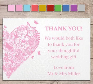 75 Personalised Wedding Thank You cards - Handmade With Free Envelopes - Picture 1 of 11