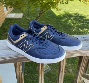 New Balance 574 Court Men's Size 8.5 Navy Tan CT574PVN - Picture 1 of 12