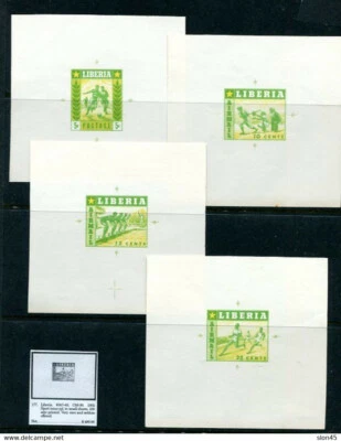 Liberia 1955 edición deportiva MNH 4 prueba de color progresivo RRR solo 100 emitidos 11459 Foto 1 de 2