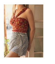Urban Outfitters Printed Linen Rayon Side Tie Wrap Skort Size 0 $49 MSRP