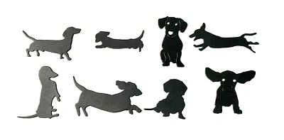 DACHSHUND CACHORROS, PERRO, PERRO SILUETA TROQUELADA/CORTE, ADORABLE CLIPART Foto 1 de 4