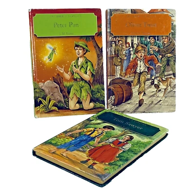 3x BK Books Children's Classics Hardcover: Oliver Twist + Tom Sawyer + Peter Pan - Image 1 of 4