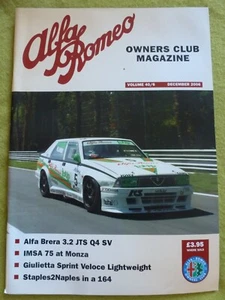 ALFA ROMEO OWNERS CLUB / #6 DEC 2006 / GIULIETTA SPRINT VELOCE LIGHTWEIGHT - Picture 1 of 1