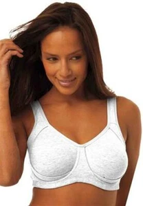 NWT Comfort Choice White Cotton Sports Bra 44D #79774 - Picture 1 of 4