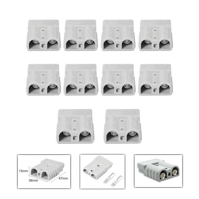 10X 50AMP FOR ANDERSON Plug CABLE TERMINAL BATTERY POWER CONNECTOR GREY UK