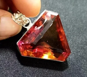 Zultanit Fancy Cut 50,54 ct Natur 925 massiv Silber Anhänger lose Edelstein - Bild 1 von 6