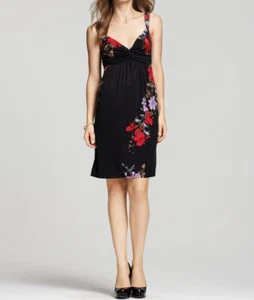Elie Tahari Silk Renee Mini Dress S Black Floral NEW - Picture 1 of 8