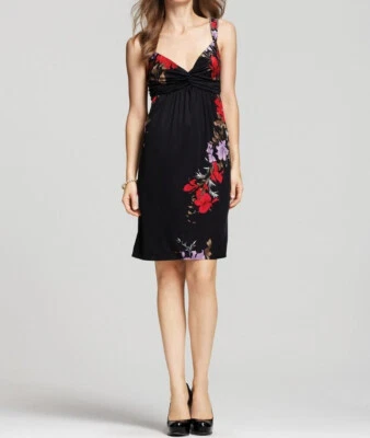 Elie Tahari Silk Renee Mini Dress S Black Floral NEW - Image 1 of 4