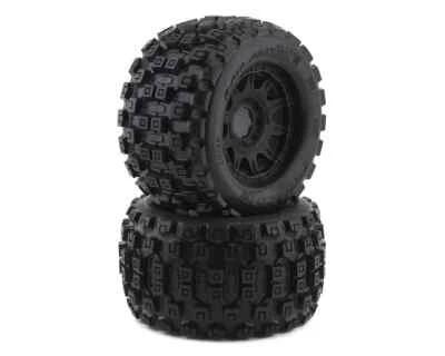Pro-Line 1/8 Badlands MX38 F/R 3.8" MT Tires Mounted 17mm Black Raid PRO1012710 - Image 1 of 4