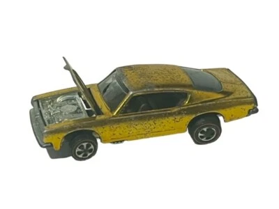 Hot Wheels Red Line vtg car Redline Mattel 1967 Custom Barracuda Gold RARE hood - Image 1 of 4