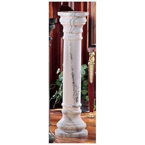 PO8040W - Solid Marble Columns: White - Large 40" Tall Cover