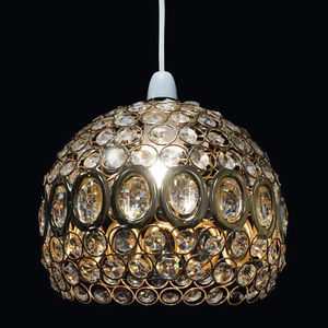 Ceiling Pendant in Chrome or Gold Metal with Acrylic Beads Stunning - Picture 1 of 2