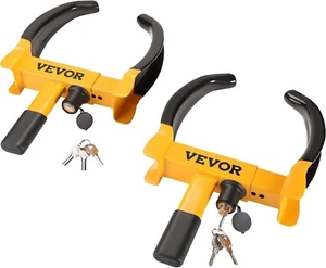 VEVOR Universal Wheel Clamp Lock, 2 Pack Adjustable Anti-Theft Orange+Black - Picture 1 of 12