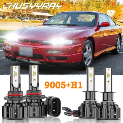 适用于日产 240SX LE SE Coupe 2.4L 1997 - 1998 4X LED 车头灯高/低光束灯泡 — 第 1/4 张图片