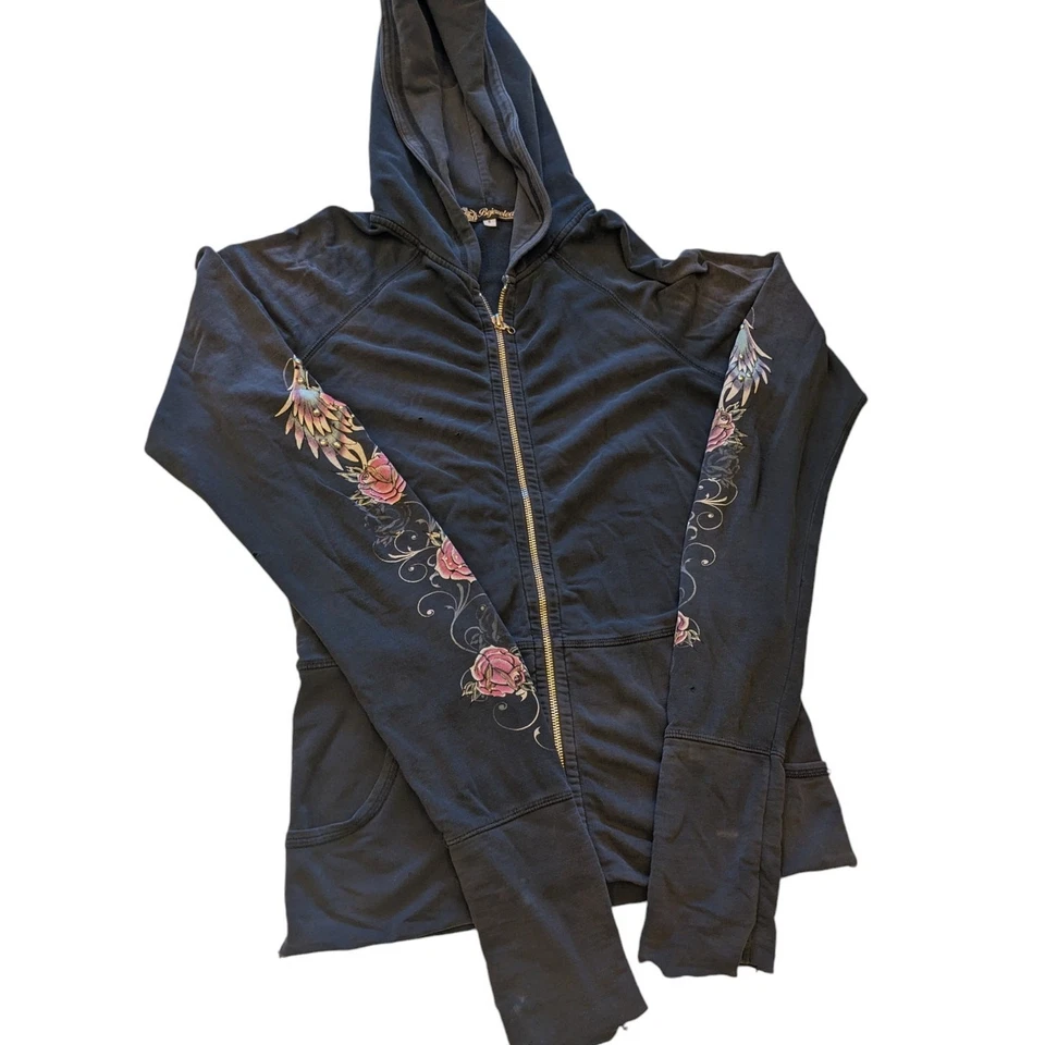 Sudadera con Capucha Bejeweled Susan Fixel Pequeña Estrás Alas Rosas Libertad Foto 1 de 4