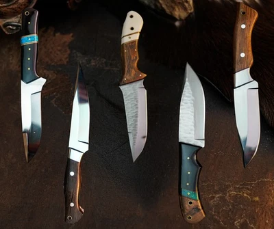 Cuchillo de acero listo para regalo Full Tang Hunt it Hunt + funda de cuero Foto 1 de 4